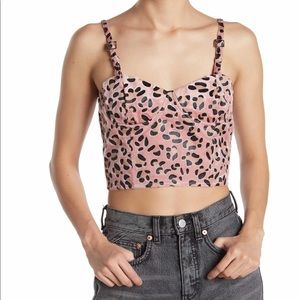 Pink Leopard Bustier Top